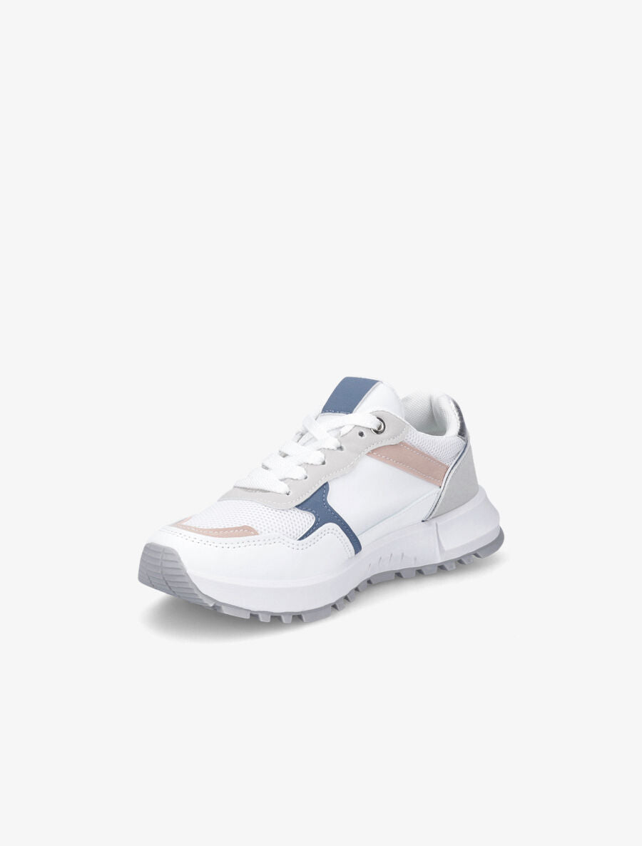 Sneakers en simili à couleurs contrastantes - Blanc - 3