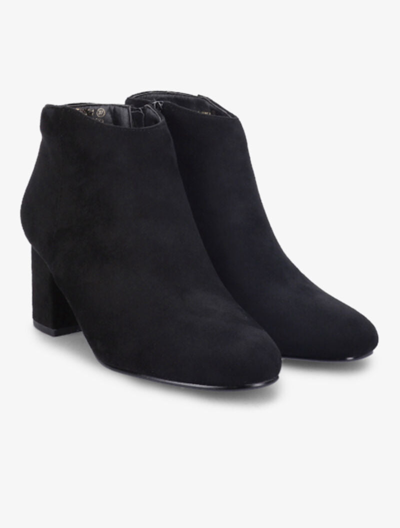 Bottines à talon en suédine - Noir - 1