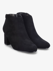Bottines à talon en suédine - Noir - 1