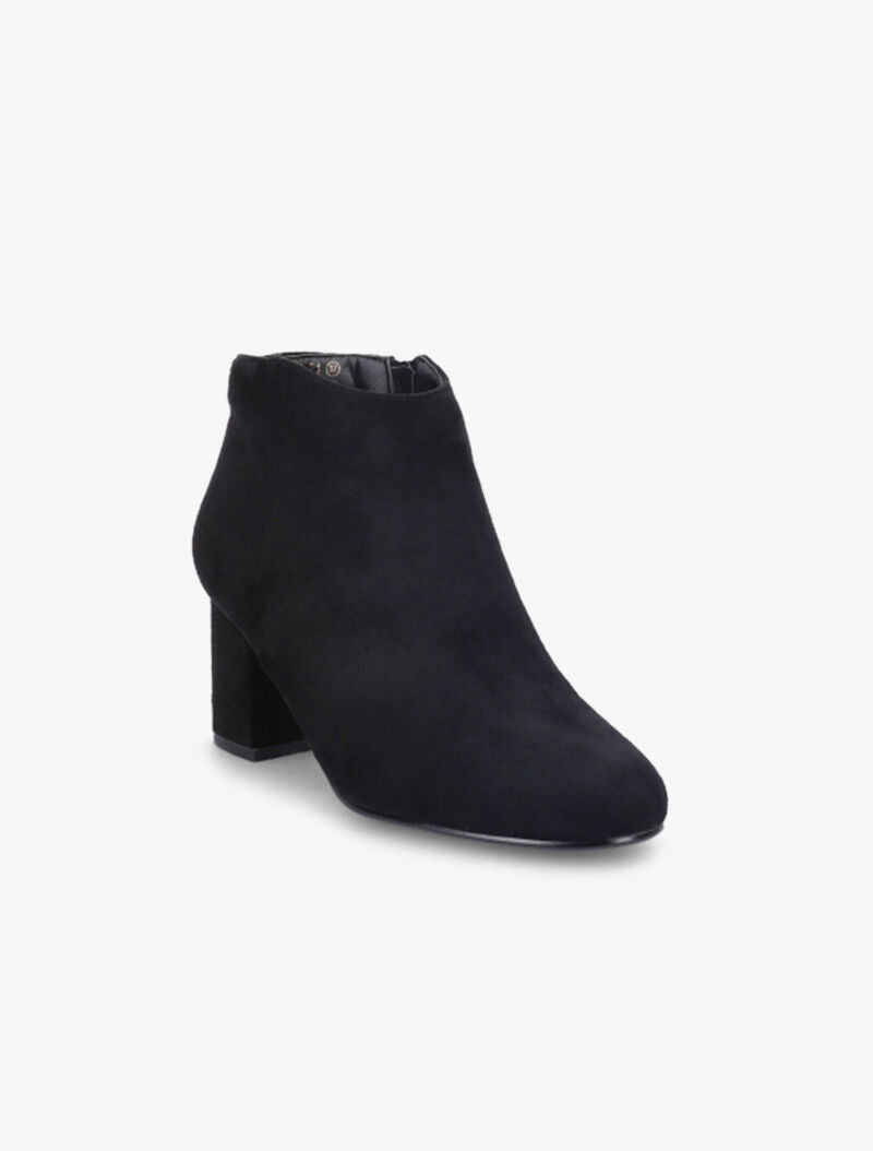 Bottines à talon en suédine - Noir - 3