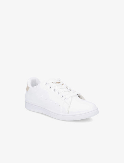 Sneakers à contrefort et languette contrastantes - Beige - 2
