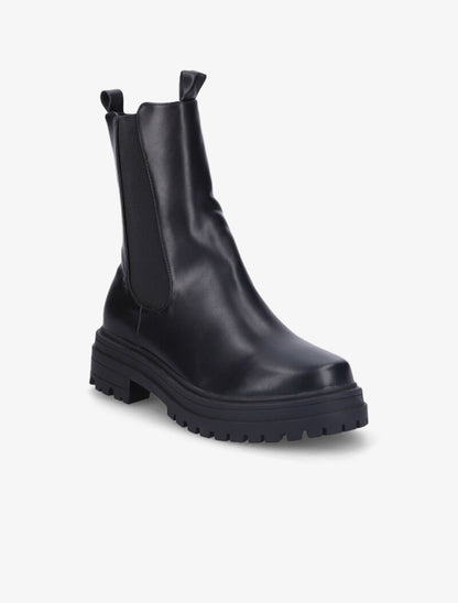 Bottines à plateforme et semelle crantés stylisés - Noir - 3