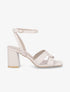 Sandales croisées à talon - Beige - 1