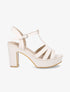 Sandales en suédine à plateforme et talon - Beige - 5