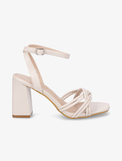 Sandales à talon carré - Beige - 5