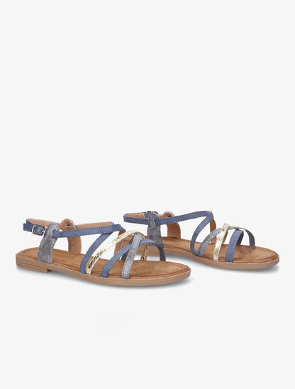 Nu-pieds entrelacés et irisés - Bleu - 4