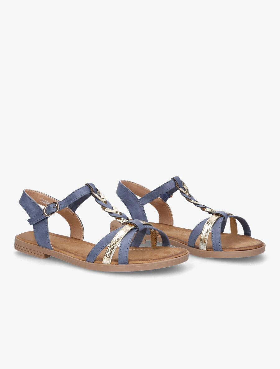 Nu-pieds tressés et irisés - Bleu - 4