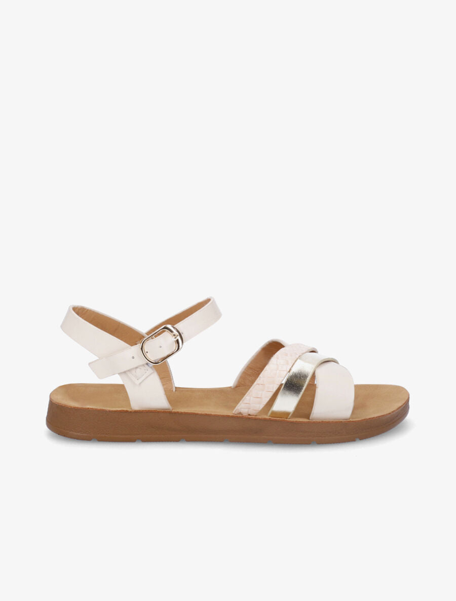 Nu-pieds à brides fantaisies - Beige - 1