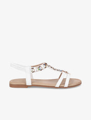Nu-pieds bijou en simili - Blanc - 1