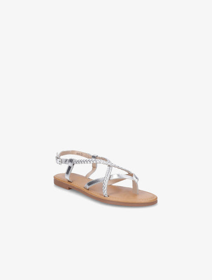 Nu-pieds croisés et tressés - Argent - 2