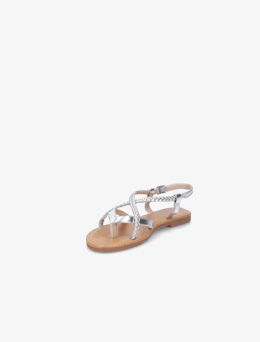Nu-pieds croisés et tressés - Argent - 3