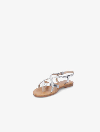 Nu-pieds croisés et tressés - Argent - 3