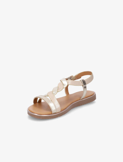 Nu-pieds en simili torsadé - Or - 3