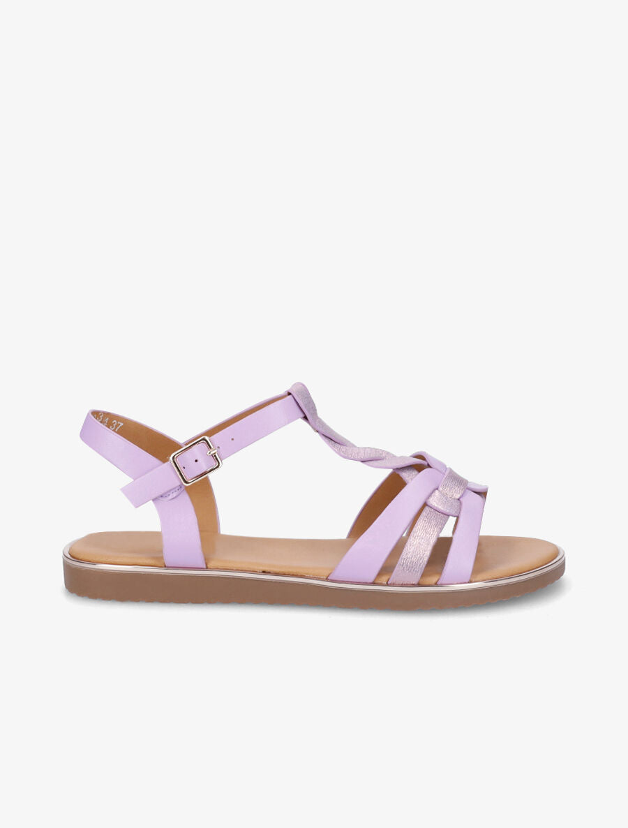 Nu-pieds torsadés et irisés - Lilas - 1