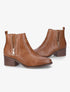 Bottines à zip ouvert décoratif - Camel - 1