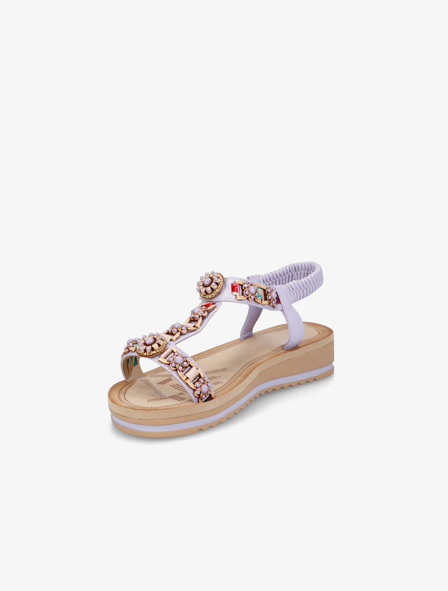 Nu-pieds fleurs en perles - Lilas - 3