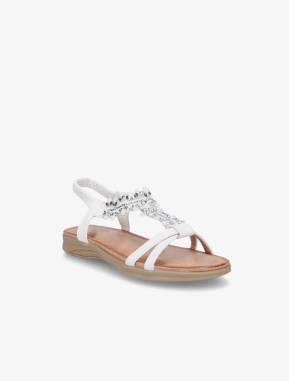 Nu-pieds en simili à perles - Blanc - 2