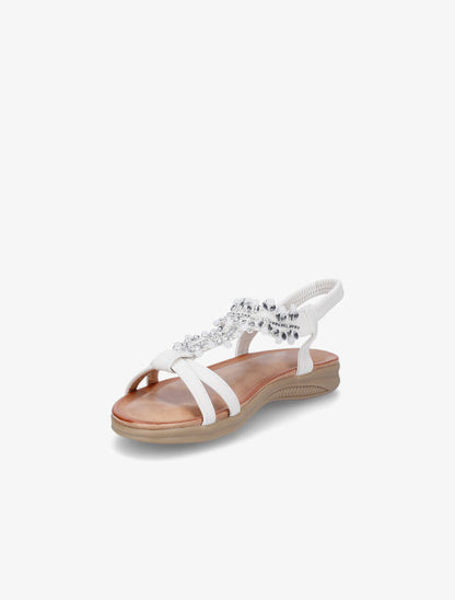 Nu-pieds en simili à perles - Blanc - 3