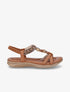 Nu-pieds brodés à strass - Camel - 5