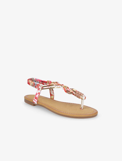 Nu-pieds tressés en tissu satiné - Fuchsia - 2