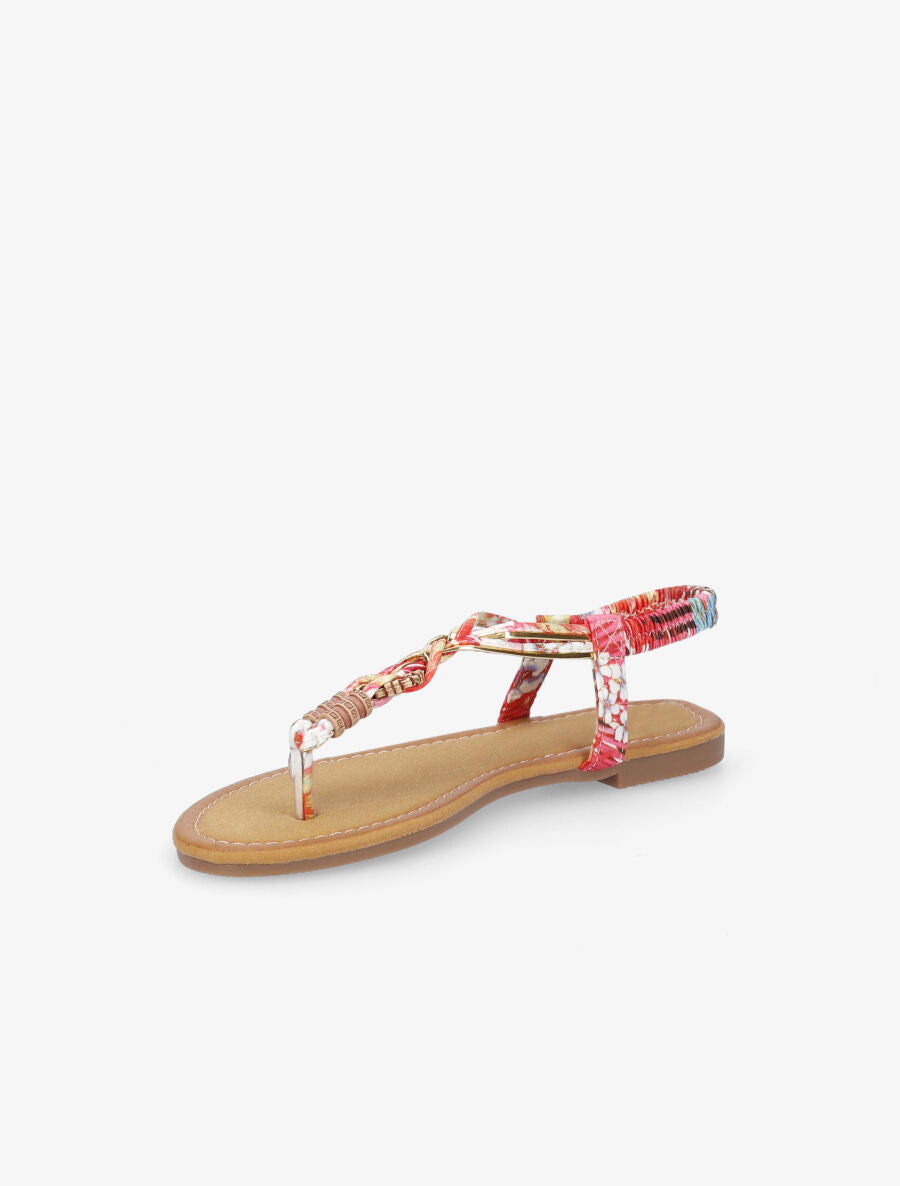 Nu-pieds tressés en tissu satiné - Fuchsia - 3