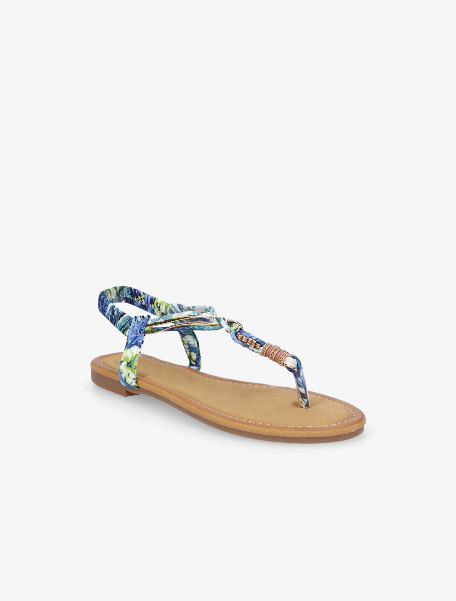 Nu-pieds tressés en tissu satiné - Bleu - 2