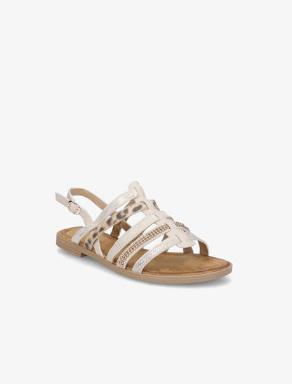 Nu-pieds en simili à multibrides - Beige - 2