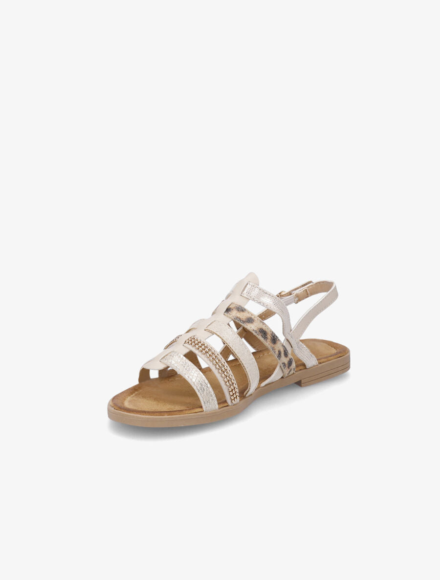 Nu-pieds en simili à multibrides - Beige - 3