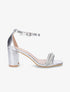 Sandales en simili à talon et brides avec strass - Argent - 1