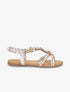Nu-pieds imprimés et bijoux en bois - Blanc - 1