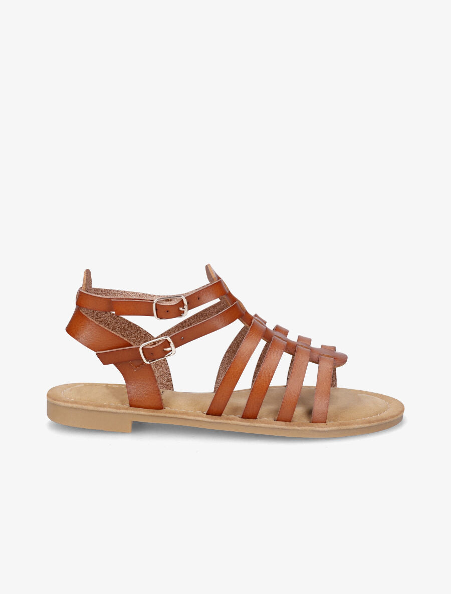 Nu-pieds en simili à multibrides - Camel - 5