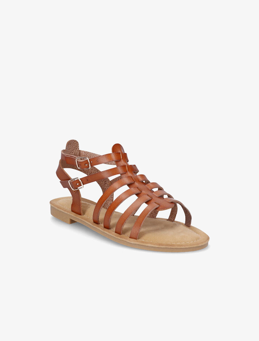 Nu-pieds en simili à multibrides - Camel - 2