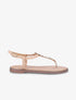 Nu-pieds en T et empiècement bijoux - Beige - 1