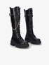 Bottes lacées style rangers à détail chaîne amovible - Noir - 1