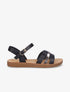 Nu-pieds en simili à ganses bicolores - Noir - 5