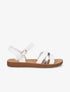 Nu-pieds en simili à ganses bicolores - Blanc - 1