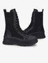 Boots lacées style chaussette - Noir - 1