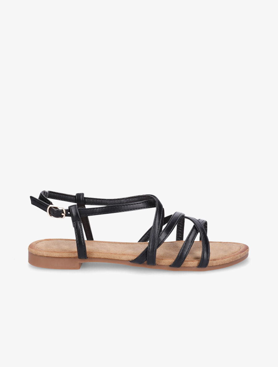 Nu-pieds croisés - Noir - 1