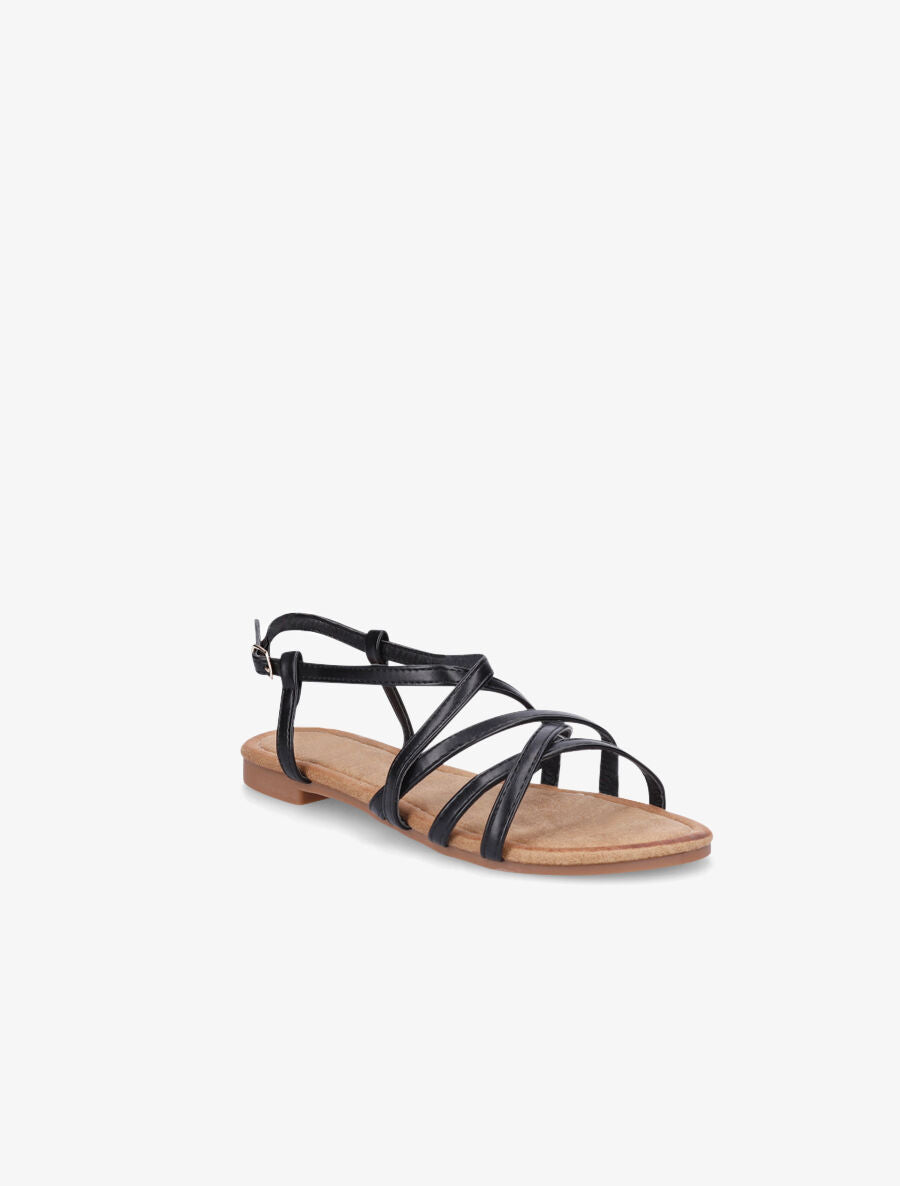 Nu-pieds croisés - Noir - 2