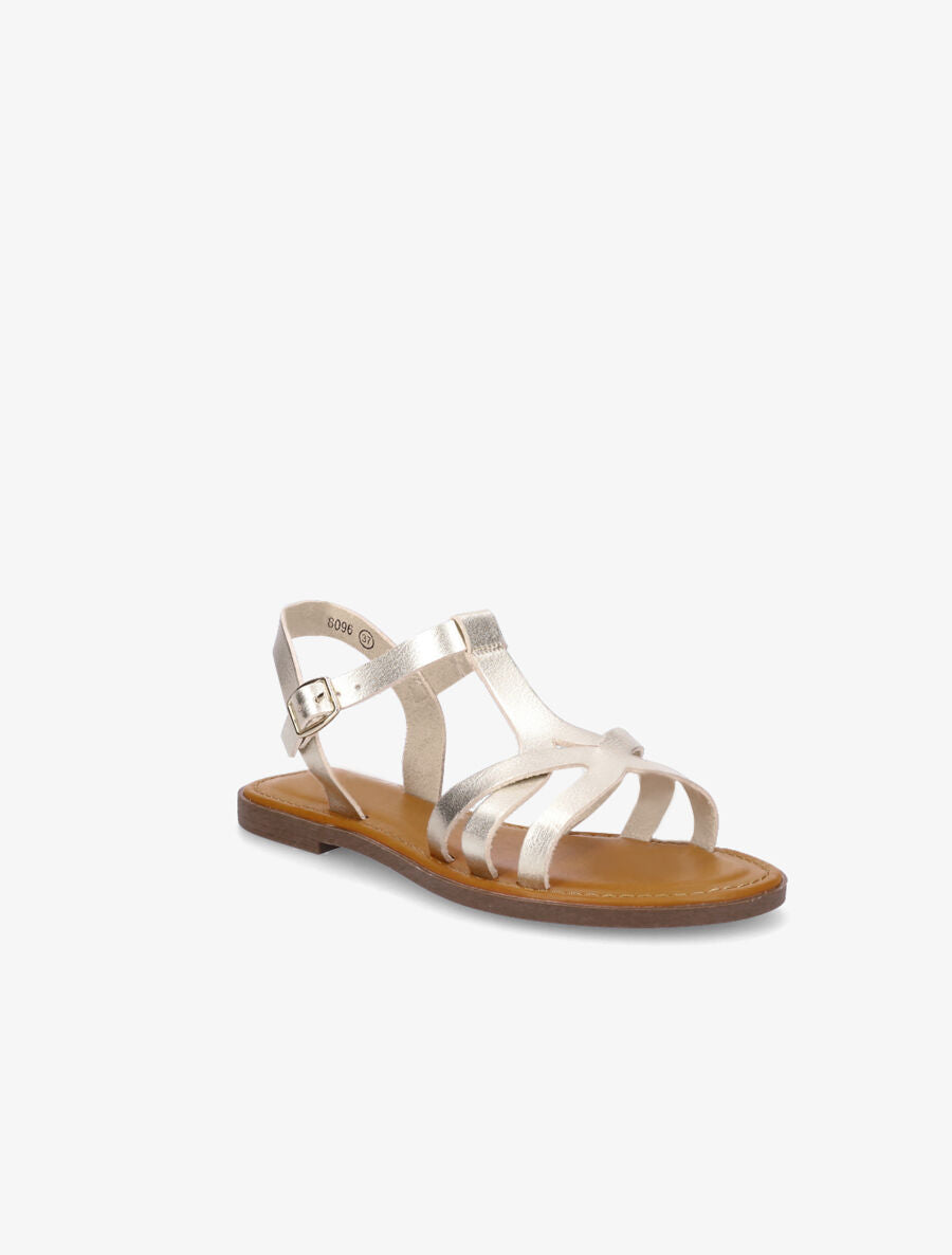 Nu-pieds plats en simili - Or - 2