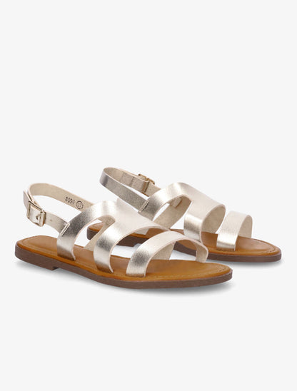Nu-pieds classiques en simili - Or - 4