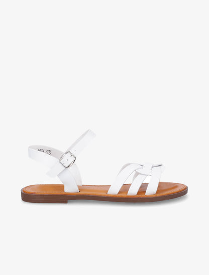 Nu-pieds plats classiques en simili - Blanc - 1