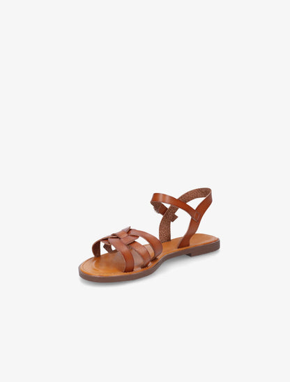 Nu-pieds plats classiques en simili - Camel - 3