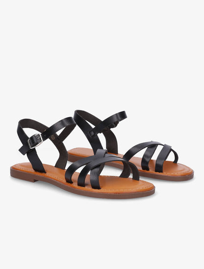 Nu-pieds entrelacés en simili - Noir - 4