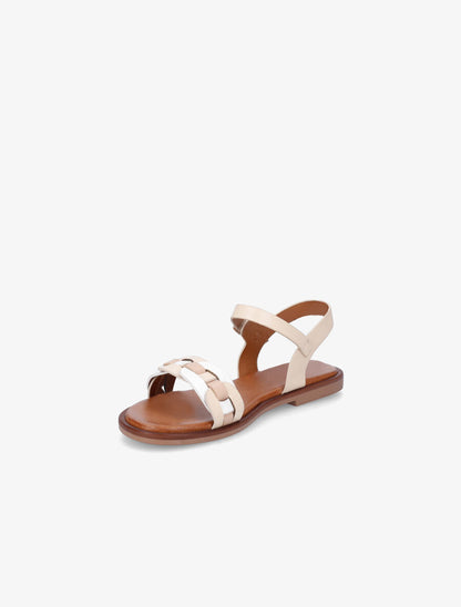 Nu-pieds à brides style maillon - Beige - 3