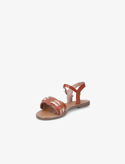 Nu pieds bi-matière uni - Camel - 3