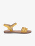 Nu-pieds en simili ajouré - Jaune - 1