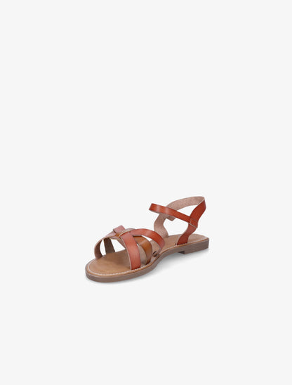 Nu-pieds basiques en simili - Camel - 3
