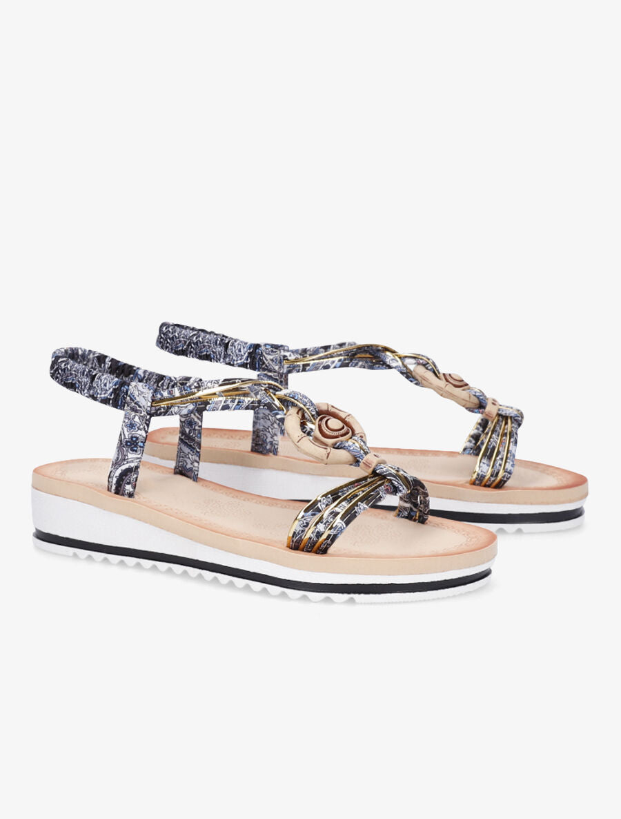 Nu-pieds fleuris - Noir - 4