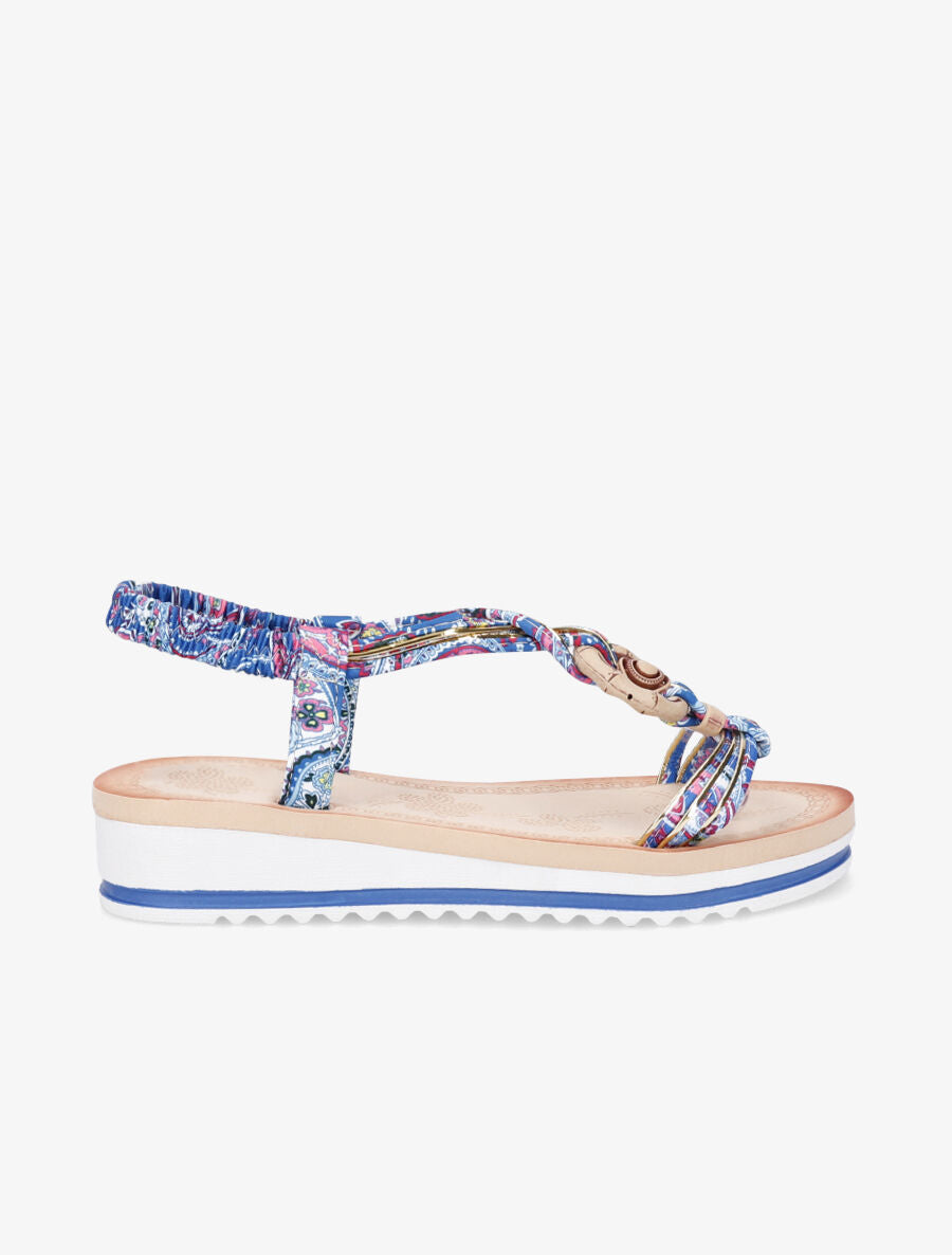 Nu-pieds fleuris - Bleu - 1